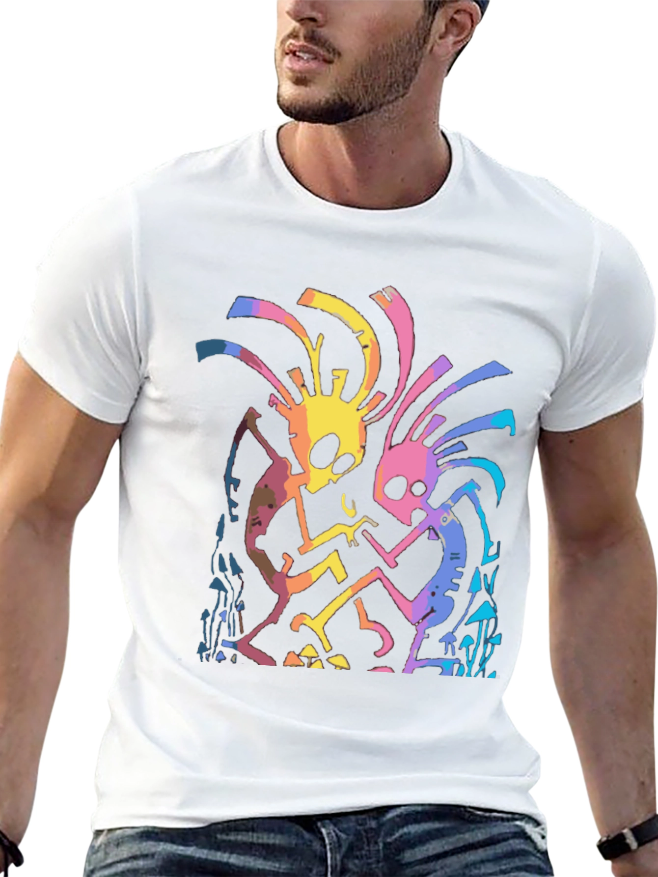 Psychedelic Dancing Skeletons Graphic Tee