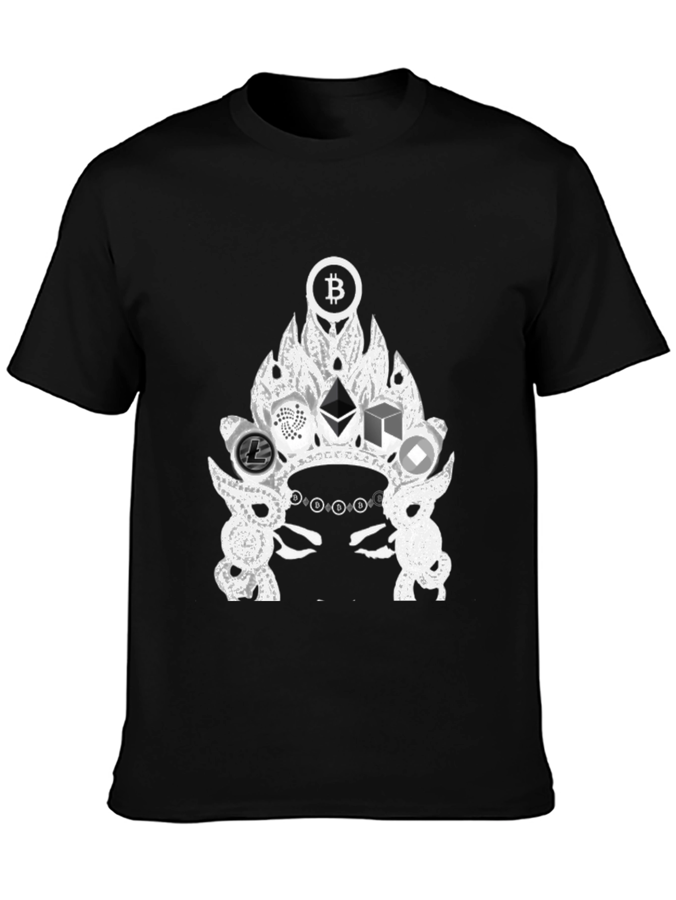 Crypto Crown T-Shirt - Bitcoin Ethereum Litecoin