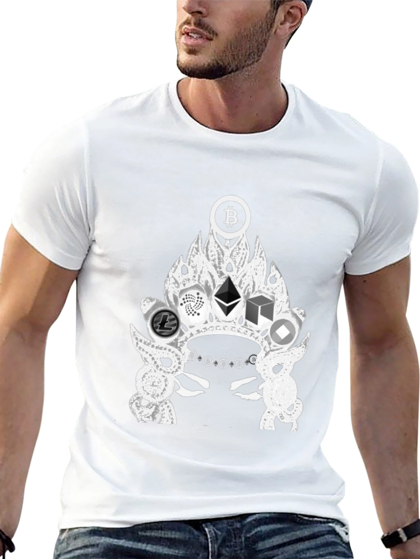 Crypto Crown T-Shirt - Bitcoin Ethereum Litecoin