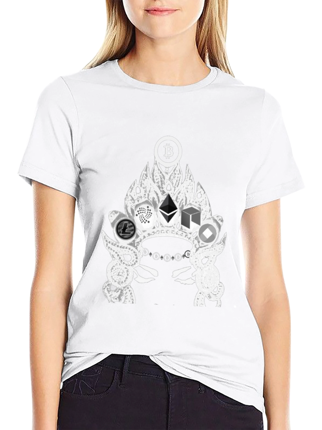 Crypto Crown T-Shirt - Bitcoin Ethereum Litecoin