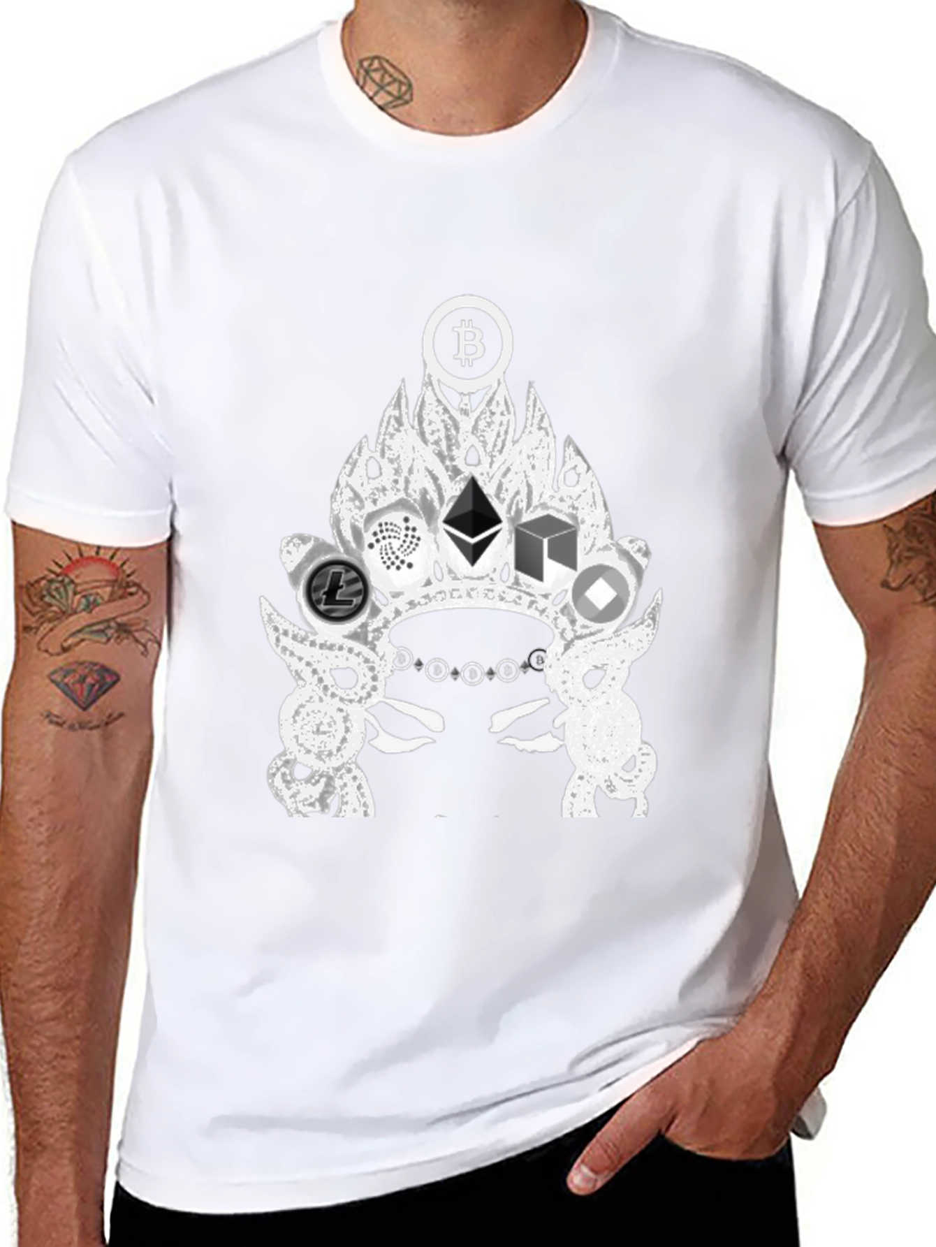 Crypto Crown T-Shirt - Bitcoin Ethereum Litecoin