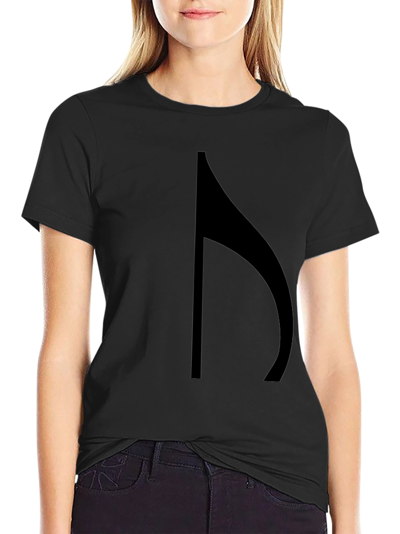 Musical Note Graphic Black T-Shirt