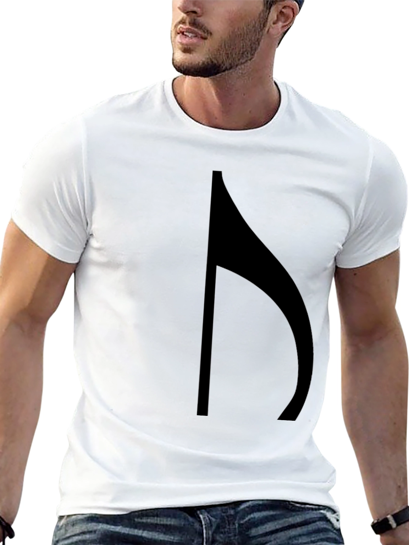 Musical Note Graphic Black T-Shirt