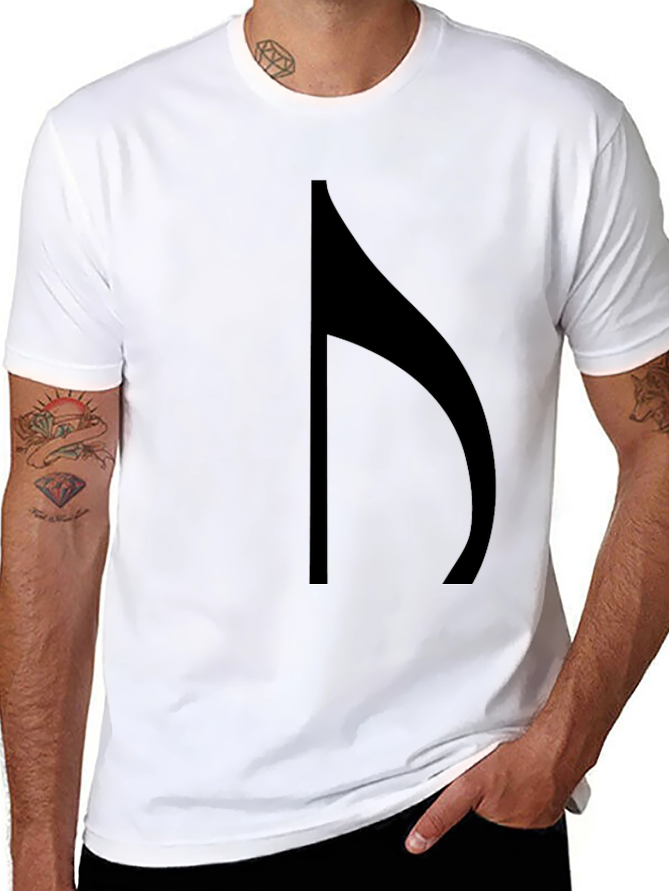 Musical Note Graphic Black T-Shirt