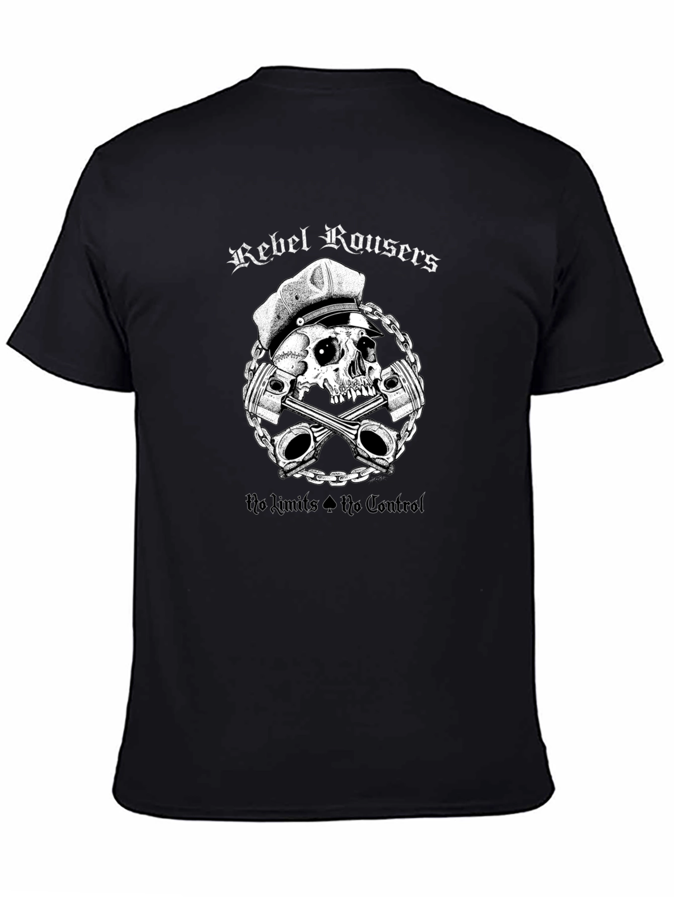 Rebel Rousers Skull & Pistons Graphic T-Shirt