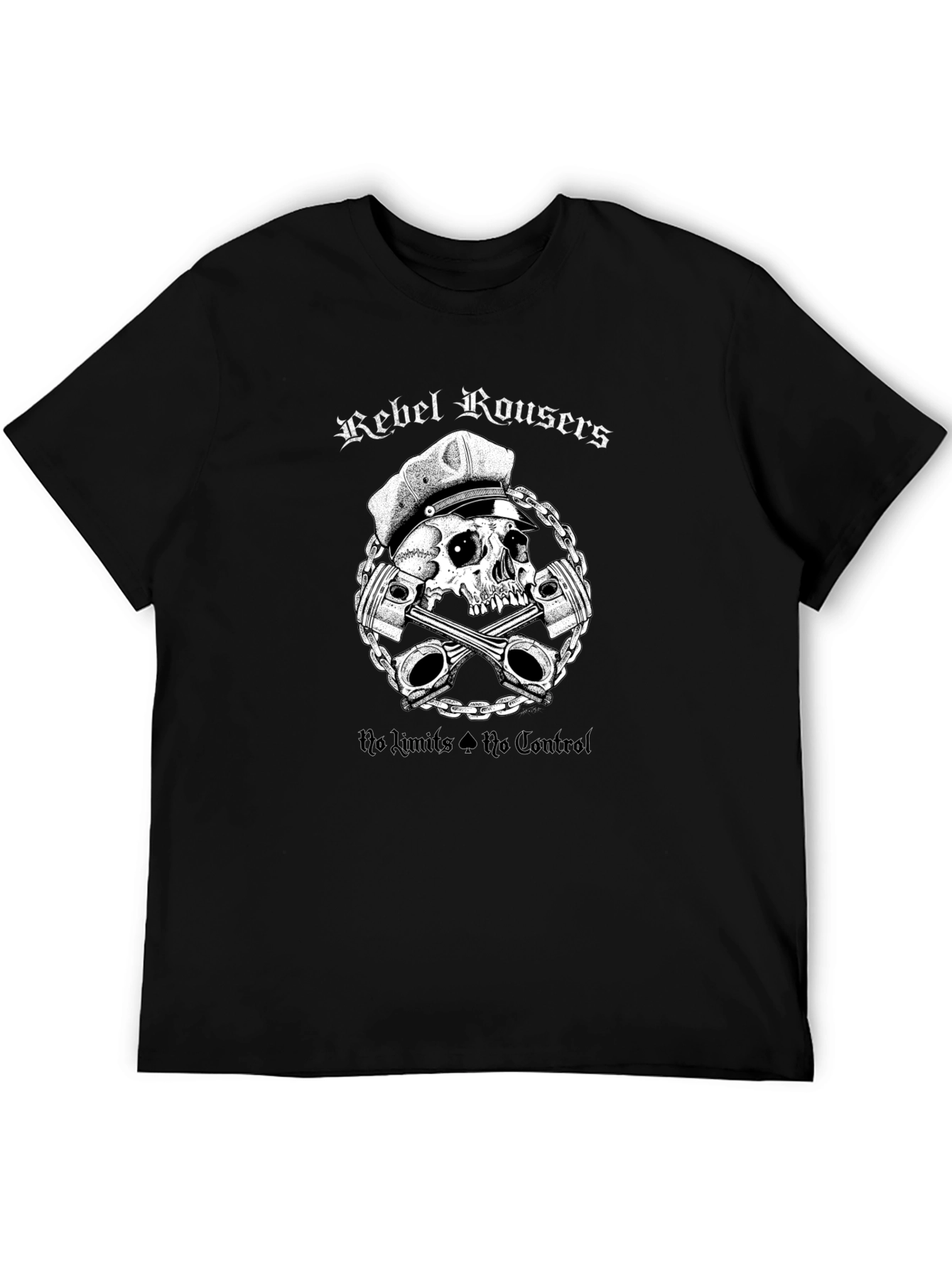 Rebel Rousers Skull & Pistons Graphic T-Shirt