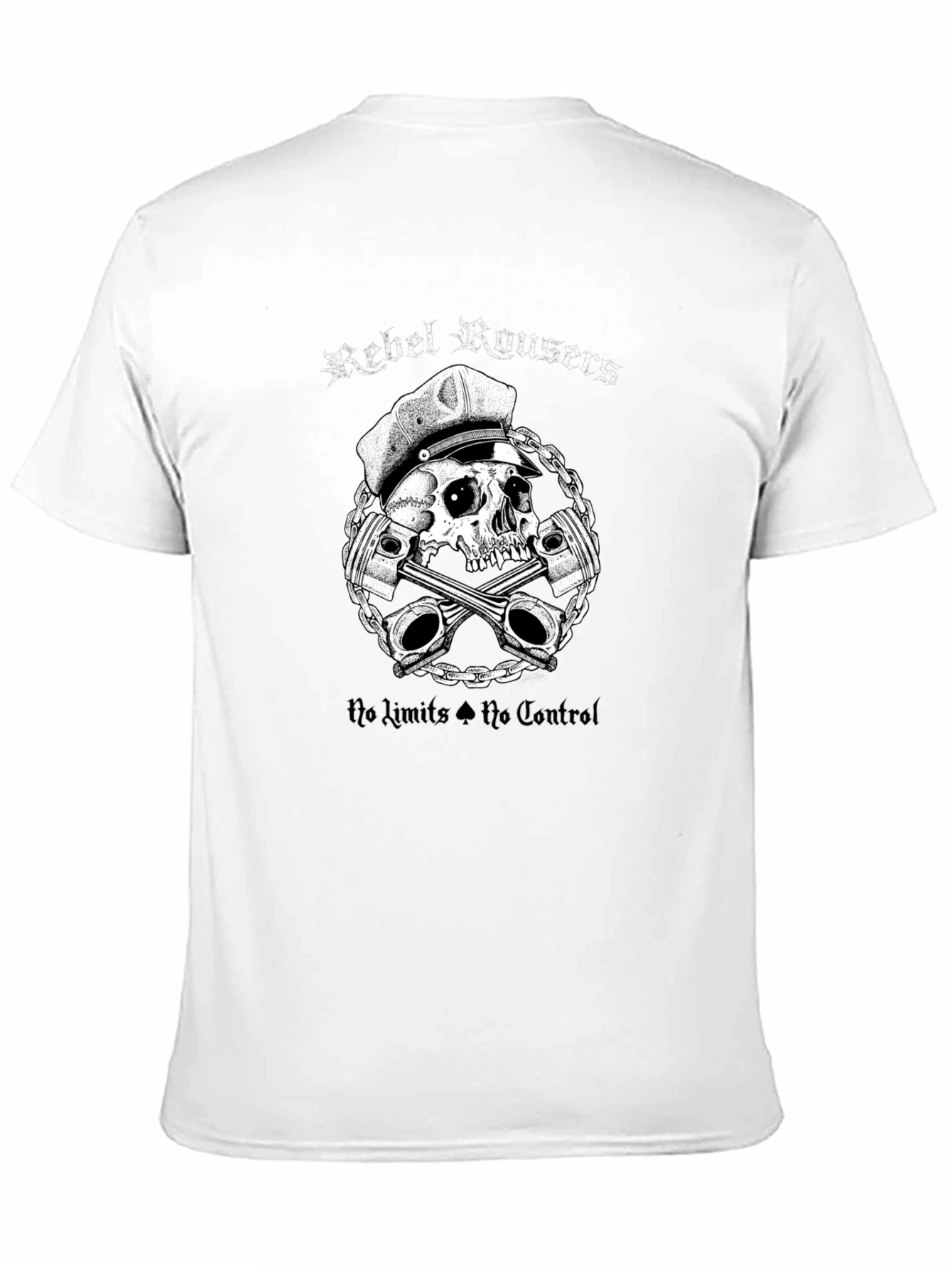 Rebel Rousers Skull & Pistons Graphic T-Shirt