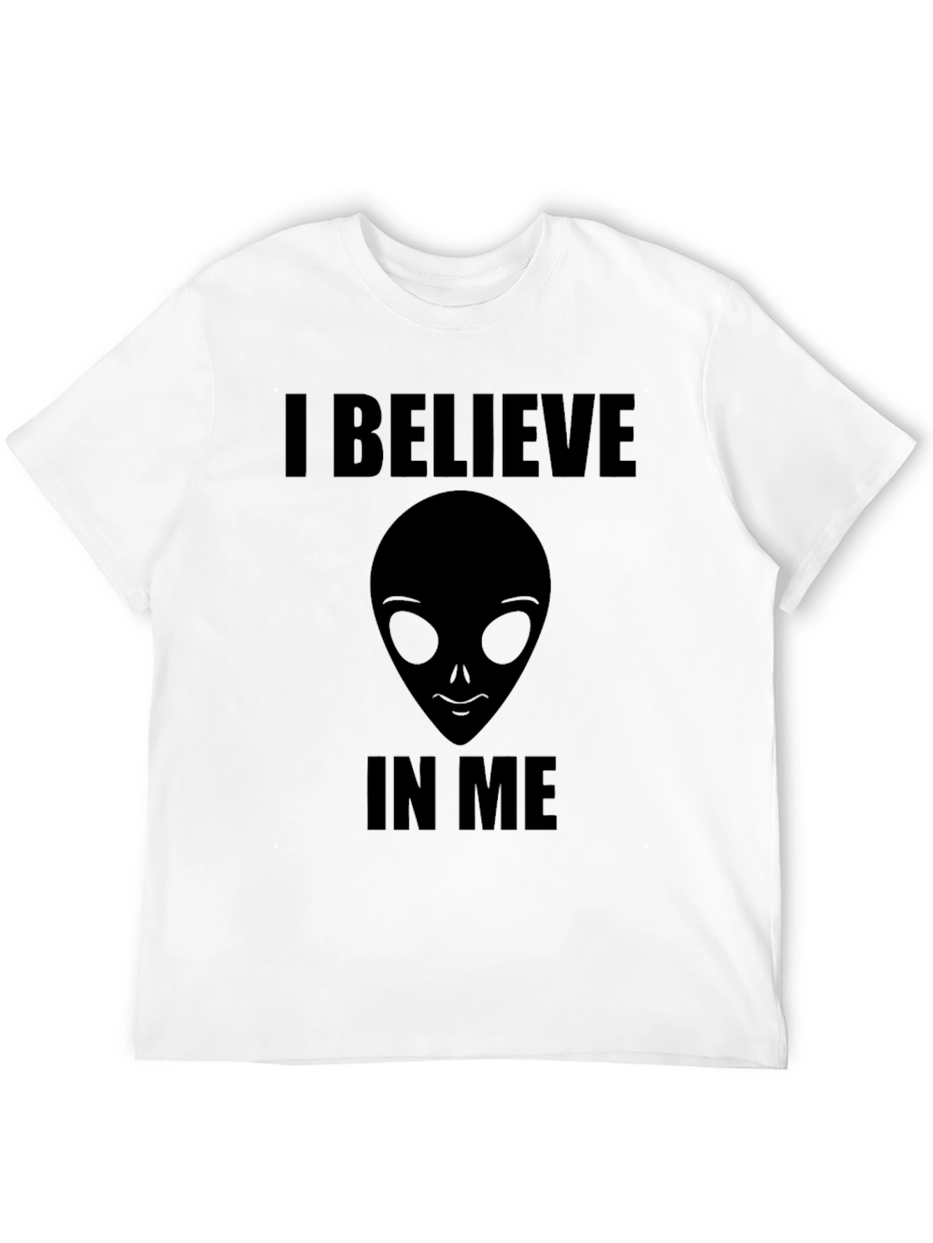 I Believe Alien Graphic Tee - Black Cotton Shirt