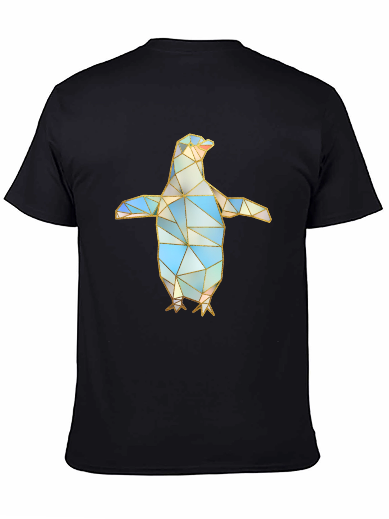 Geometric Penguin Graphic Tee - Modern Art Design
