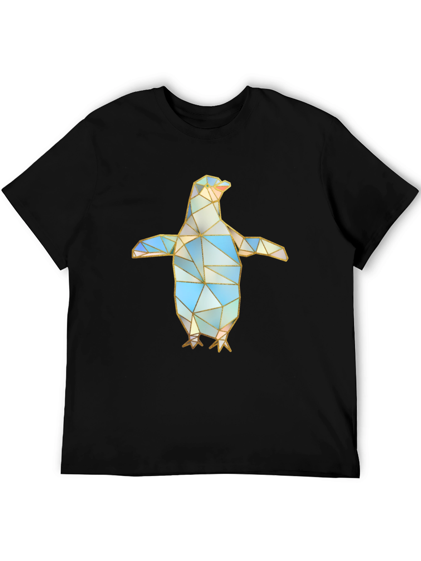 Geometric Penguin Graphic Tee - Modern Art Design