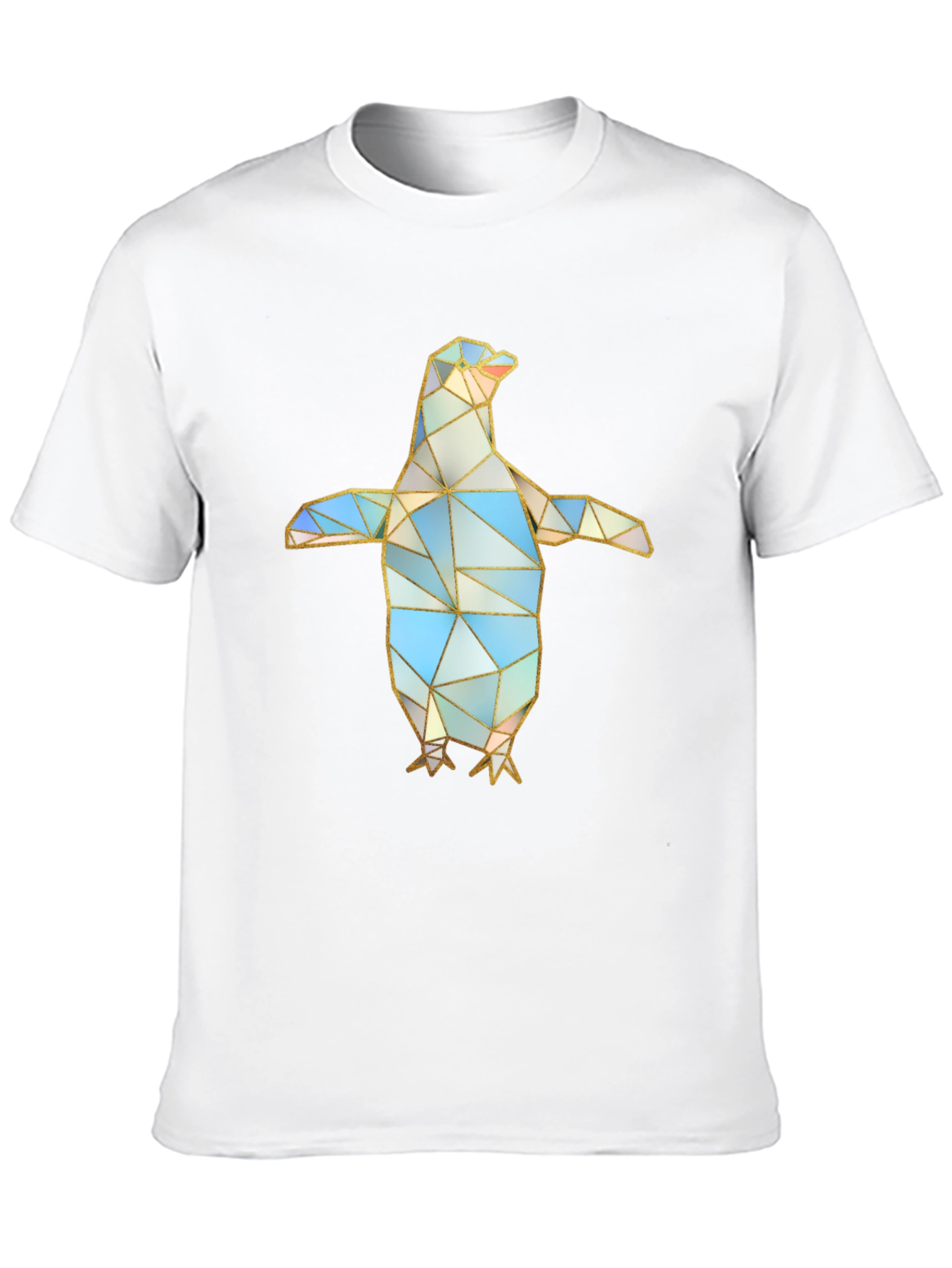 Geometric Penguin Graphic Tee - Modern Art Design