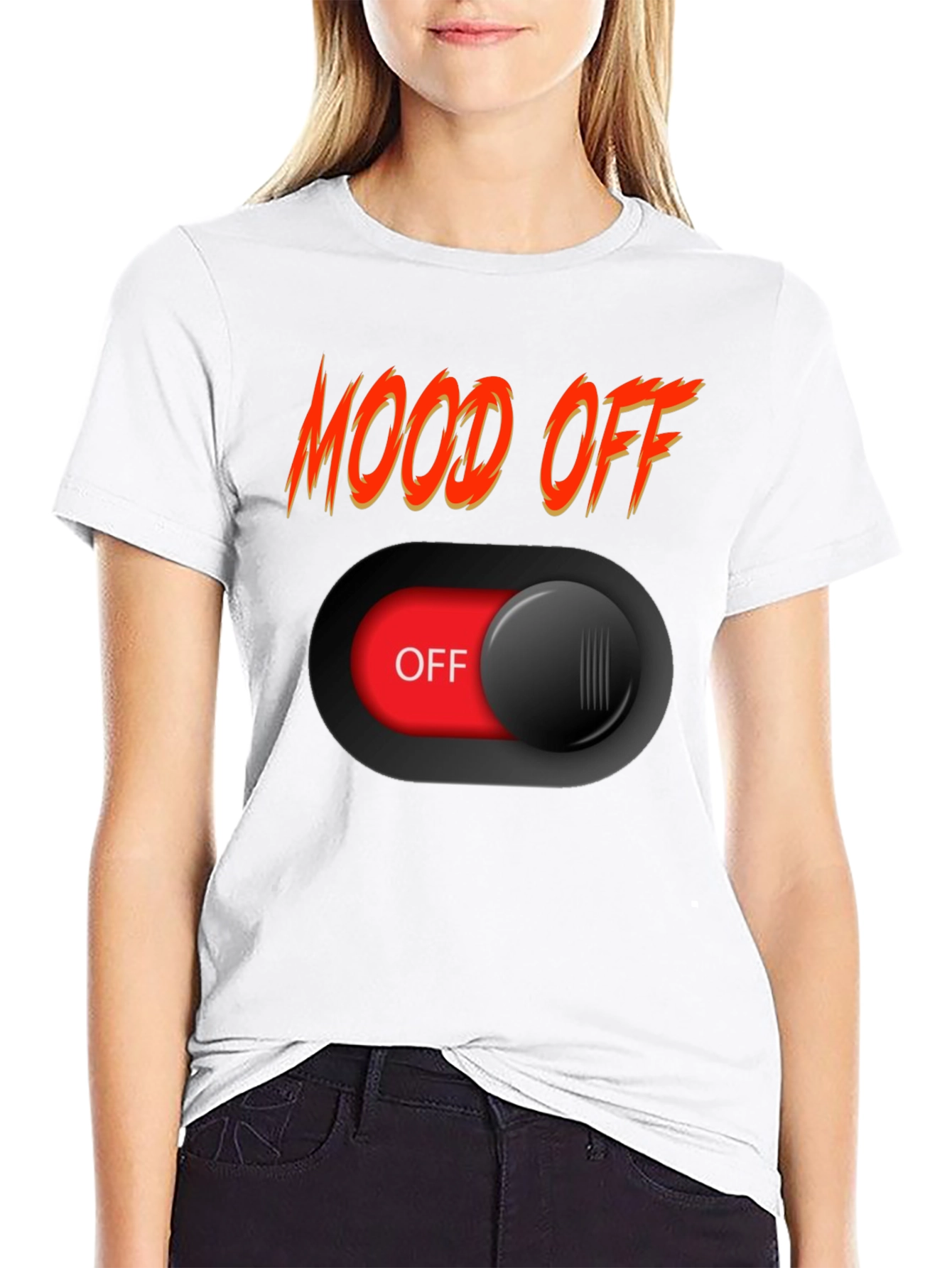 Mood Off Graphic Tee - Black Cotton T-Shirt