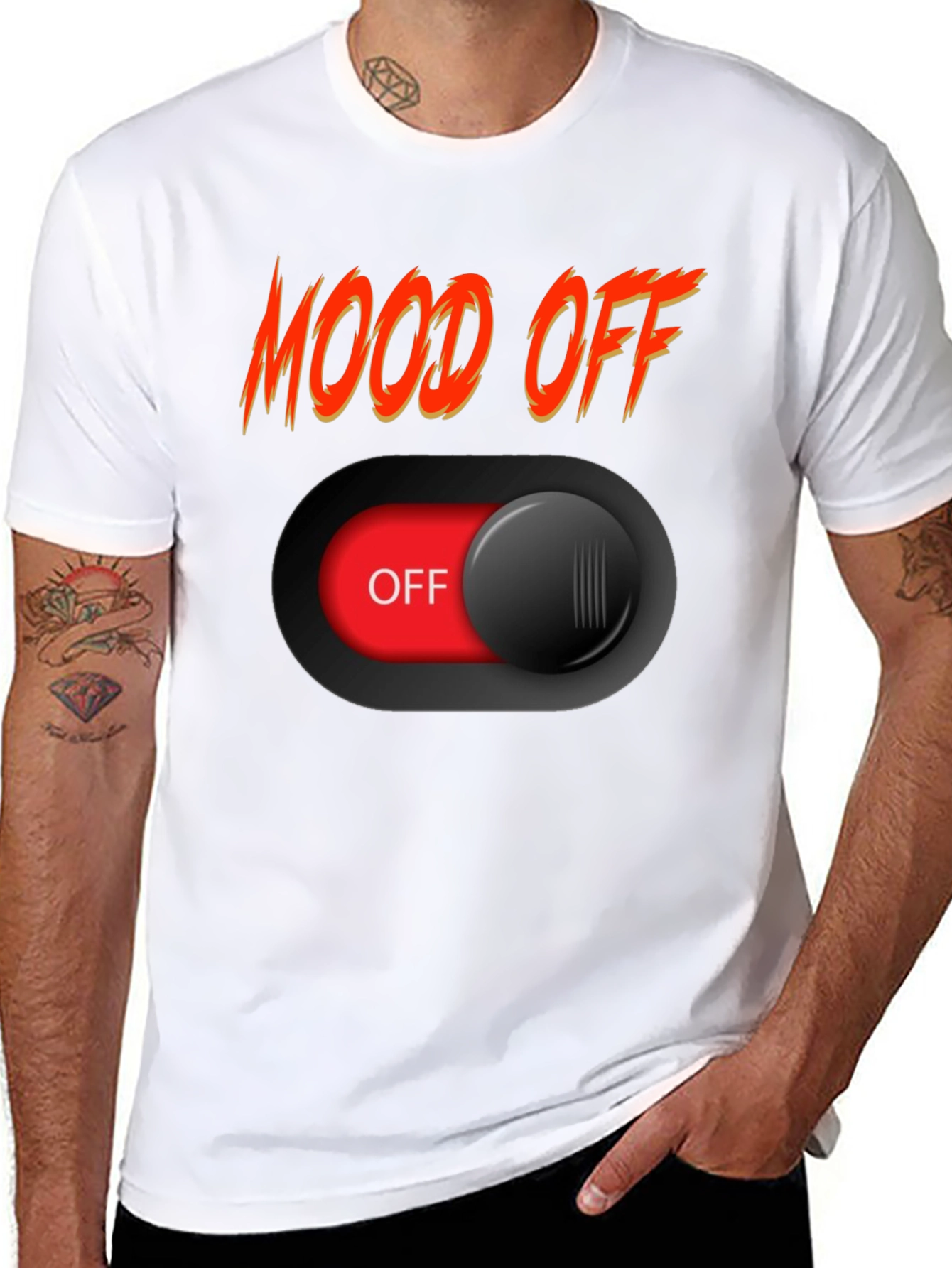 Mood Off Graphic Tee - Black Cotton T-Shirt
