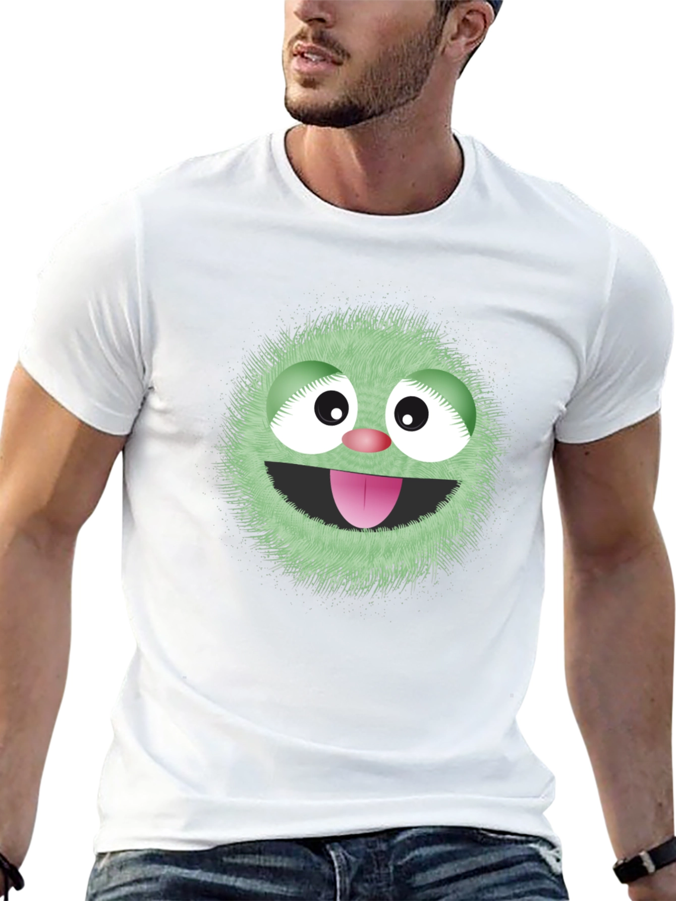 Fun Monster Graphic Tee - Black Cotton T-Shirt