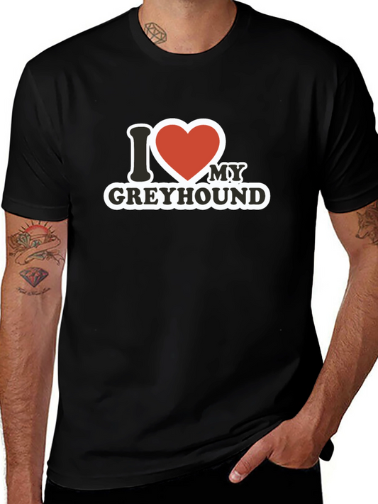 I Heart My Greyhound Graphic Tee - Dog Lovers T-Shirt