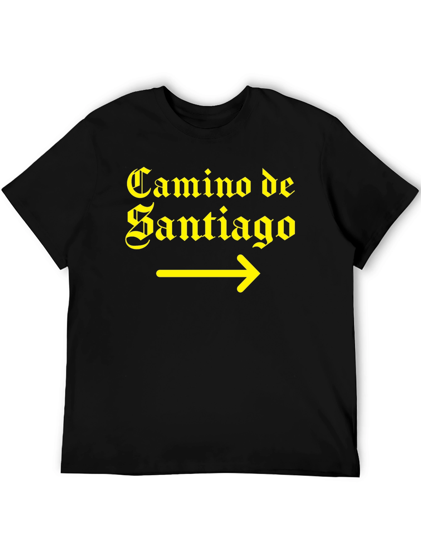 Camino de Santiago T-Shirt Yellow Arrow Black