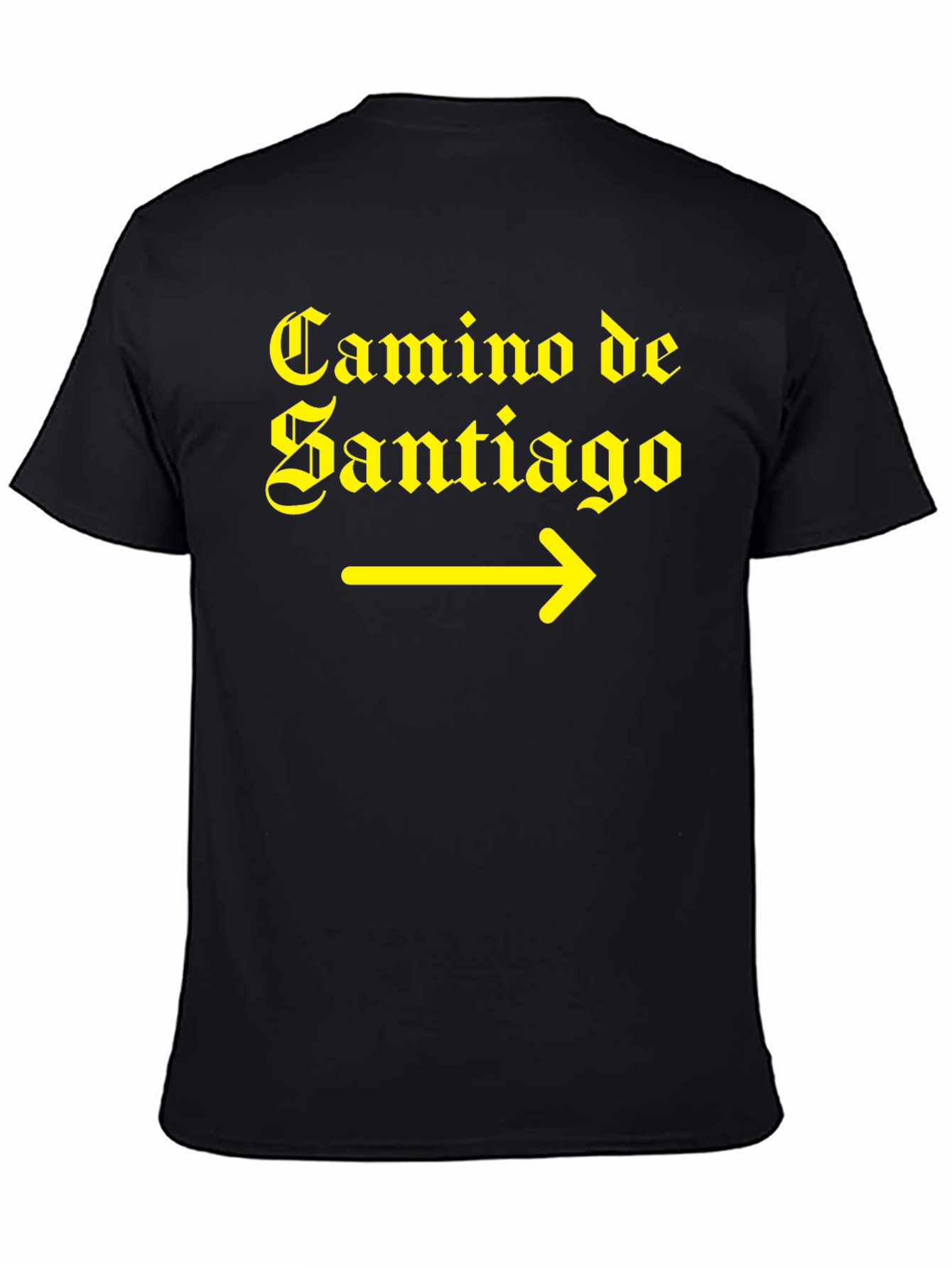 Camino de Santiago T-Shirt Yellow Arrow Black