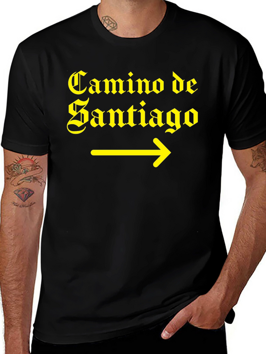 Camino de Santiago T-Shirt Yellow Arrow Black