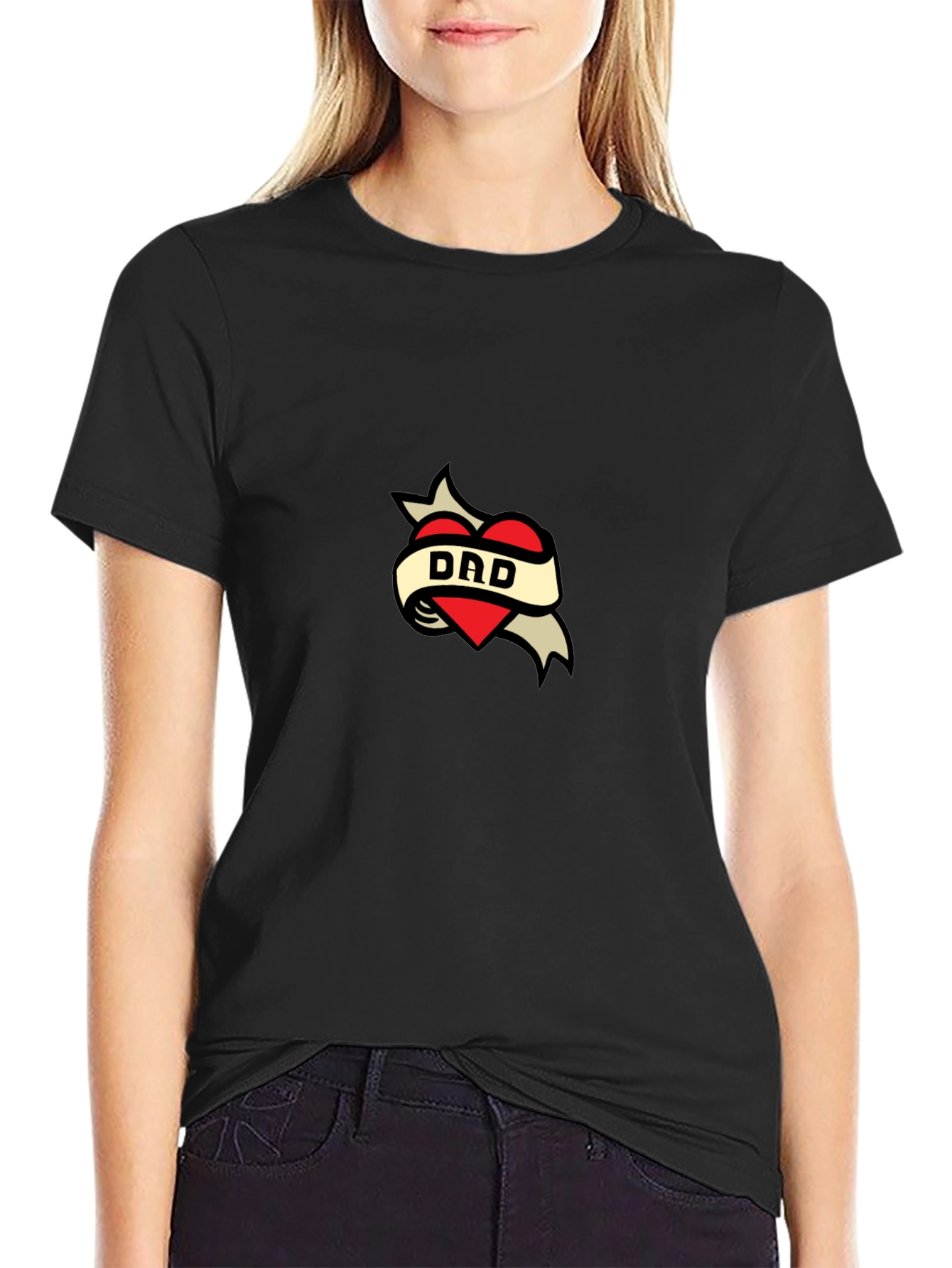 Dad Tattoo Heart Graphic T-Shirt