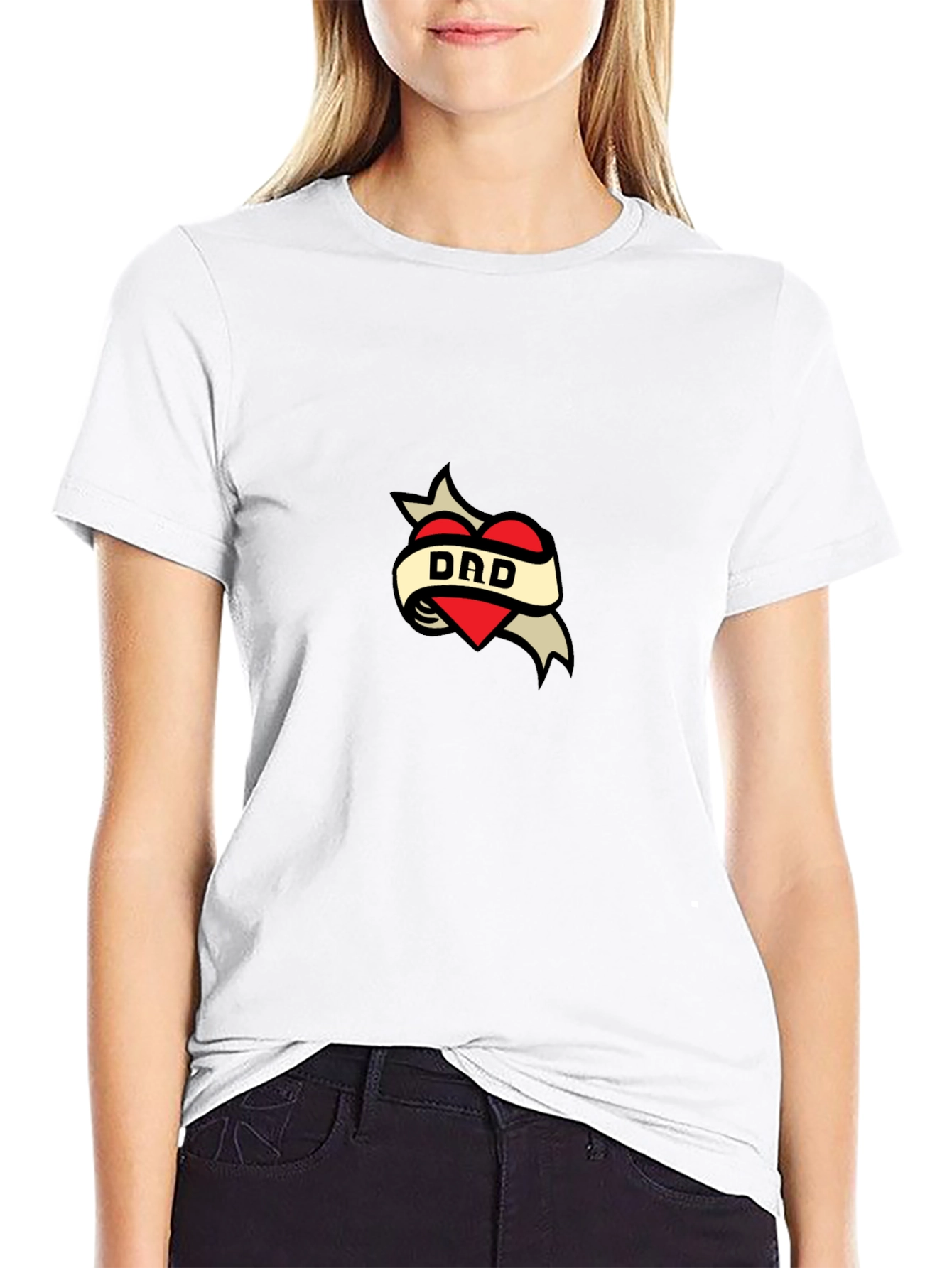 Dad Tattoo Heart Graphic T-Shirt