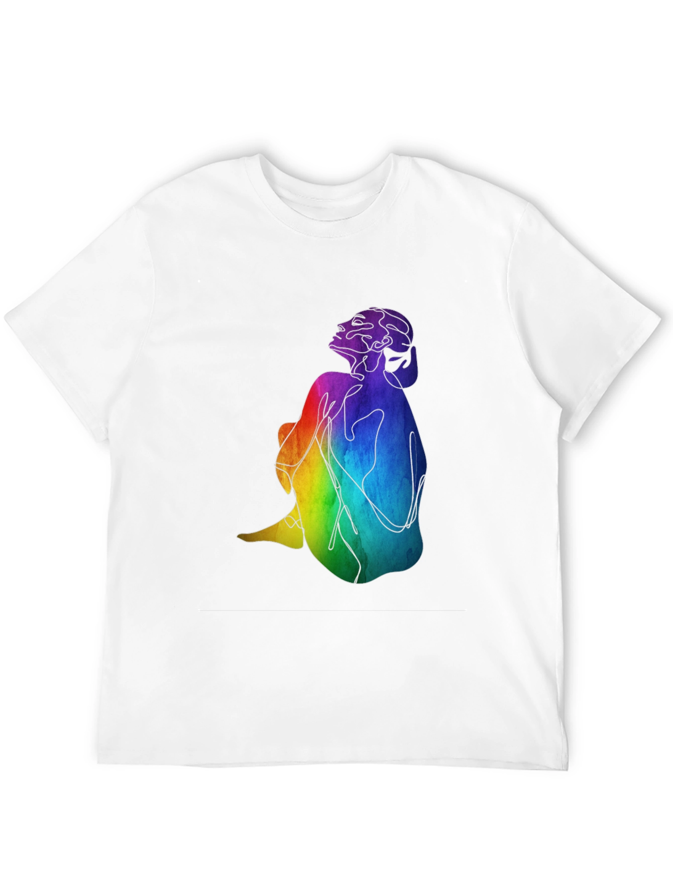 Rainbow Woman Graphic Black T-Shirt