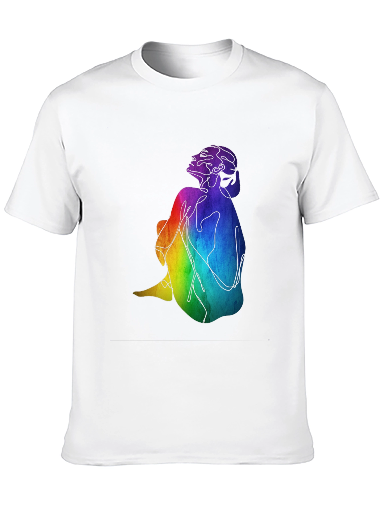 Rainbow Woman Graphic Black T-Shirt