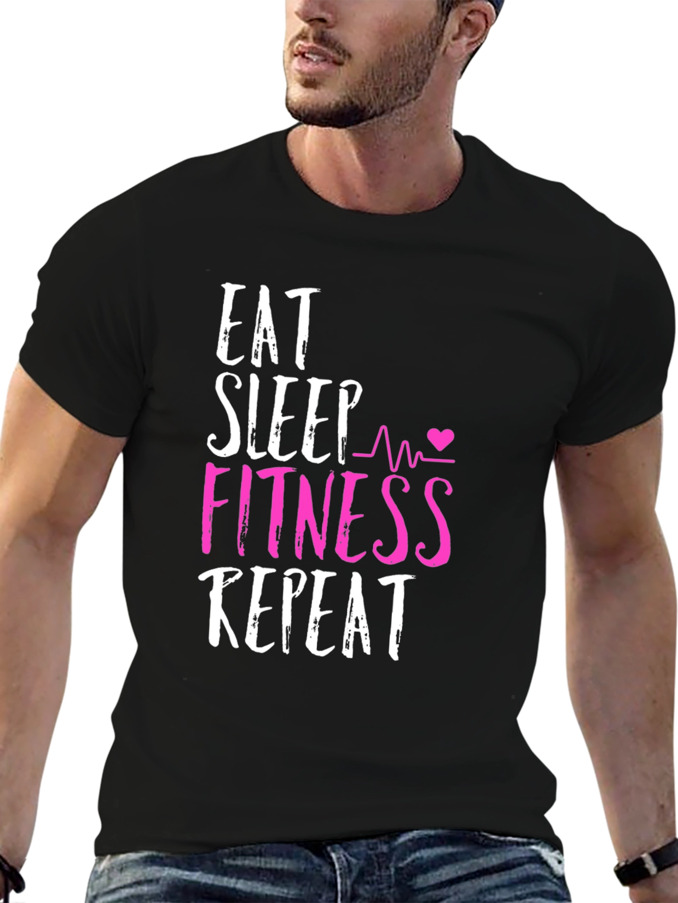 Eat Sleep Fitness Repeat Graphic Tee