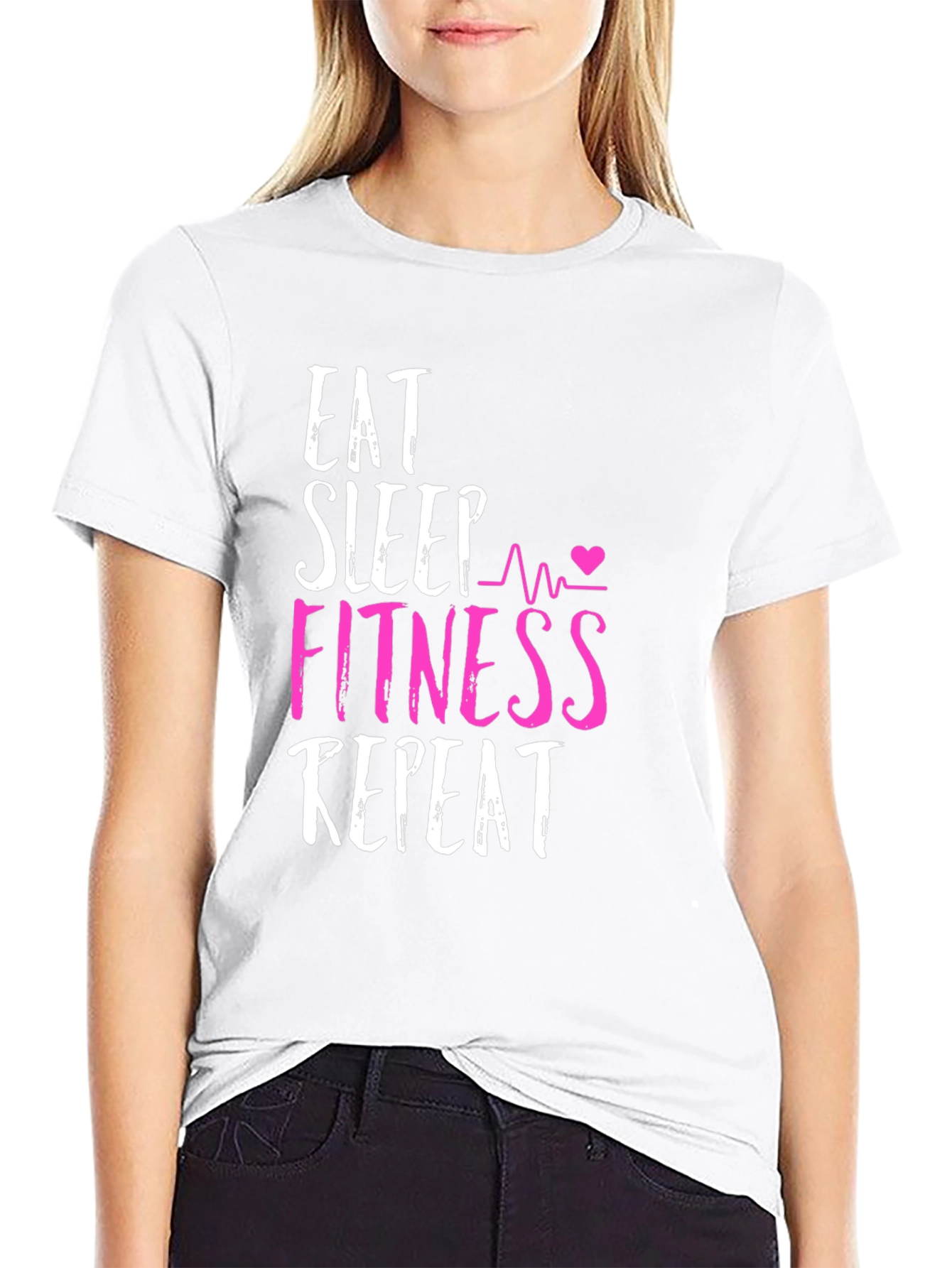 Eat Sleep Fitness Repeat Graphic Tee