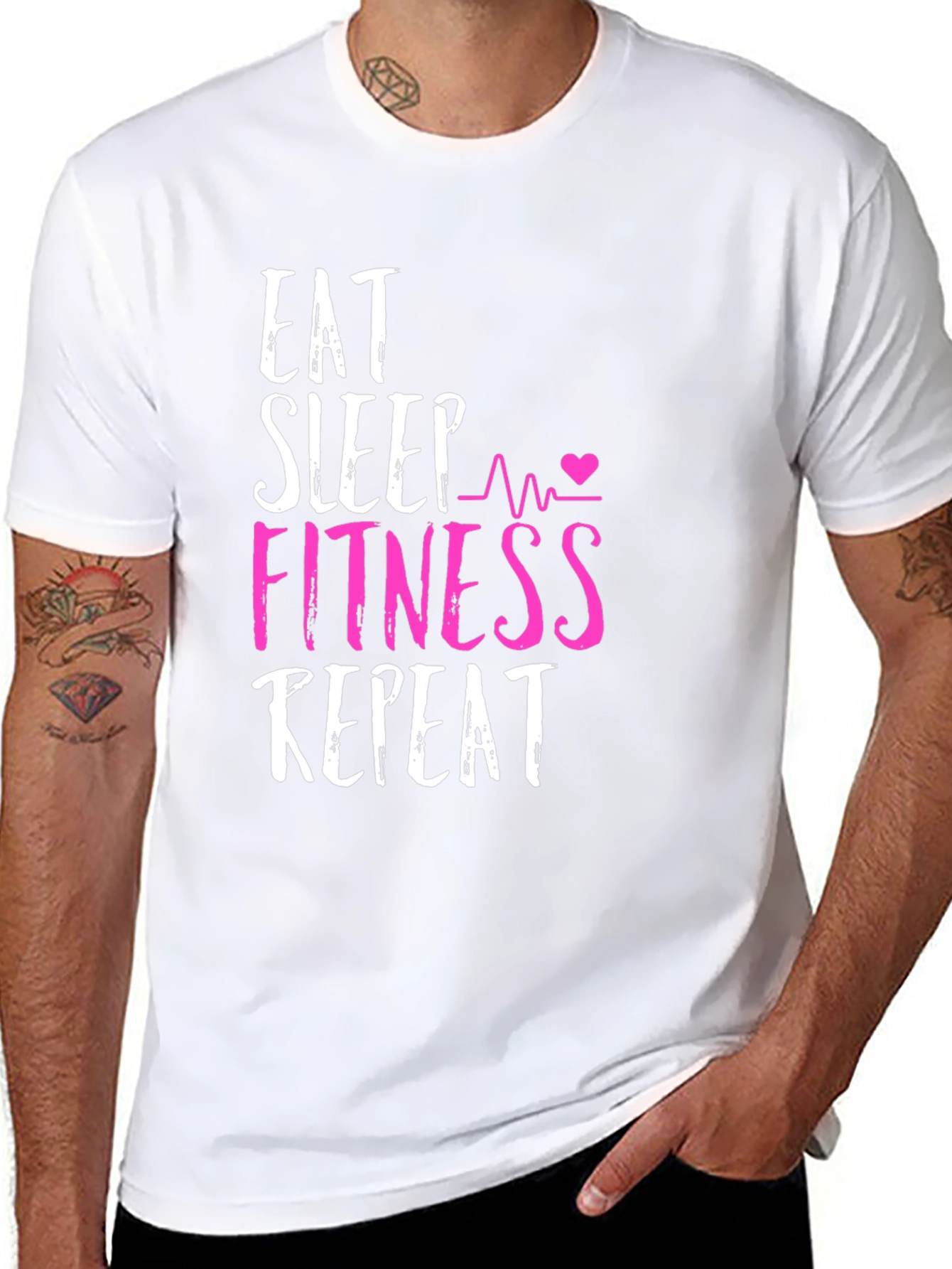 Eat Sleep Fitness Repeat Graphic Tee