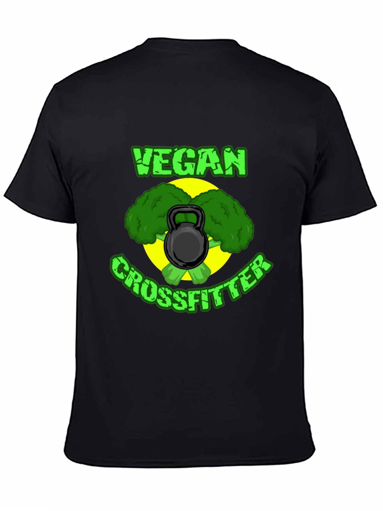Vegan Crossfitter Black T-Shirt - Fitness & Plant-Based Power!