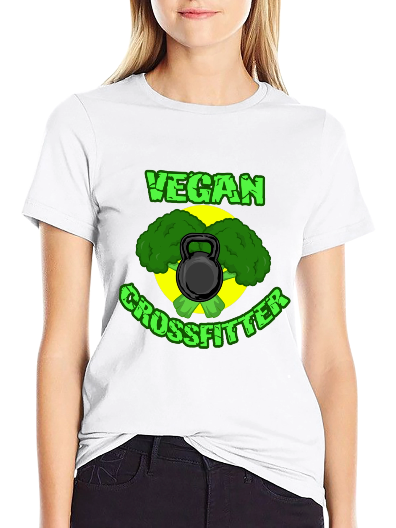 Vegan Crossfitter Black T-Shirt - Fitness & Plant-Based Power!