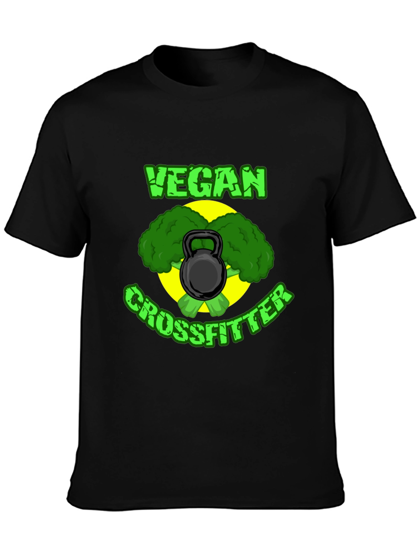 Vegan Crossfitter Black T-Shirt - Fitness & Plant-Based Power!