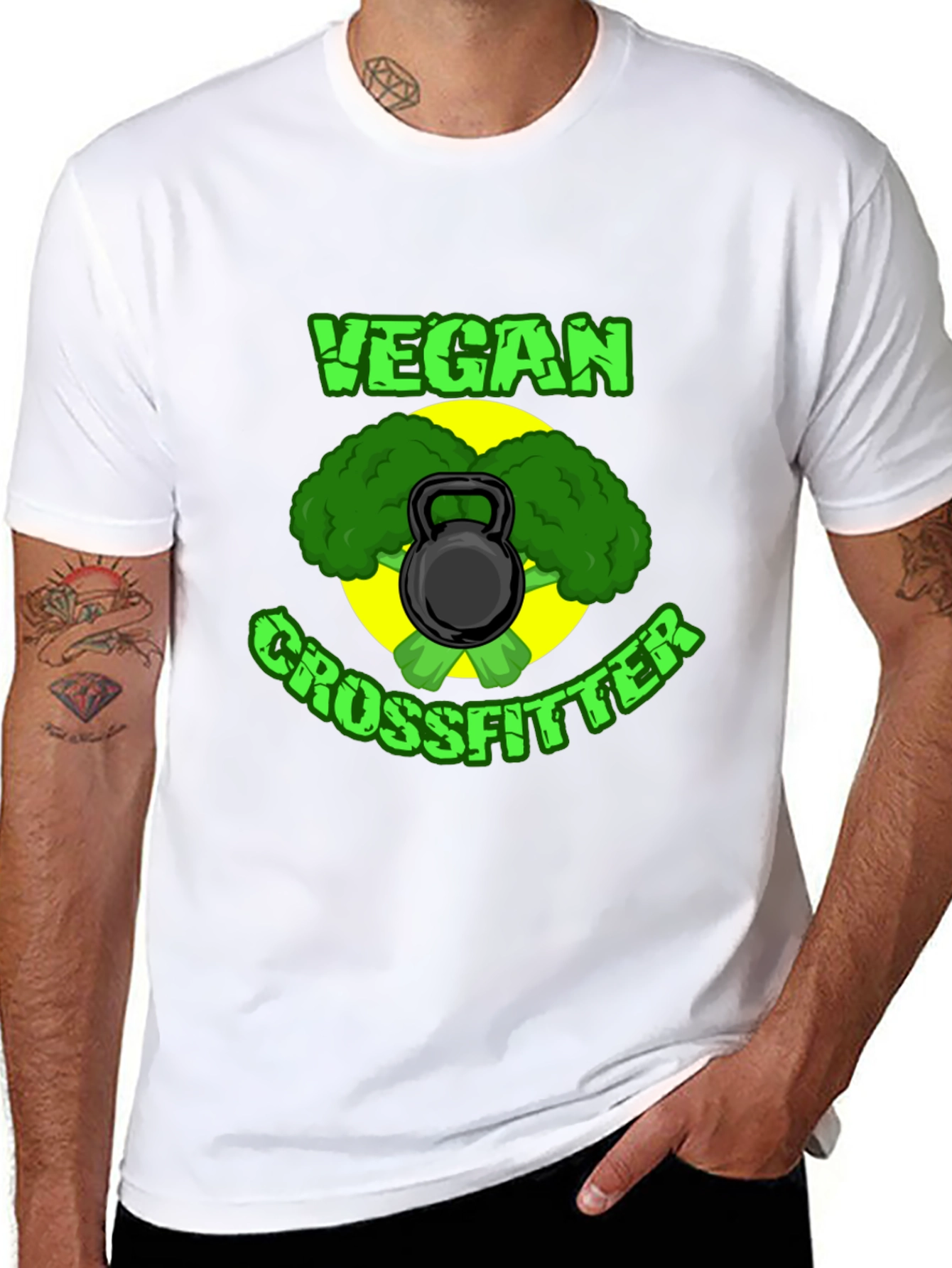 Vegan Crossfitter Black T-Shirt - Fitness & Plant-Based Power!