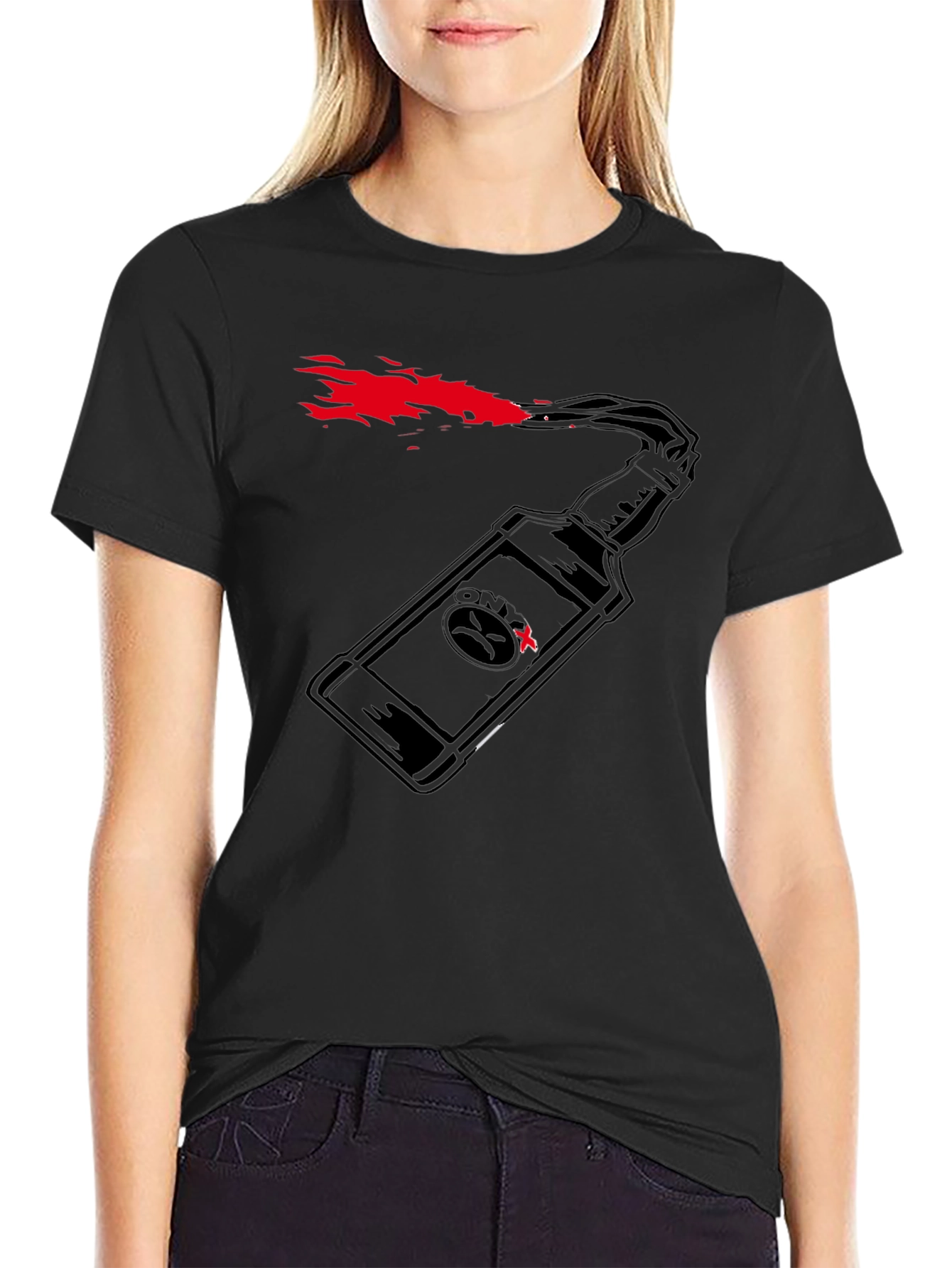 Molotov Cocktail Graphic T-Shirt - Black