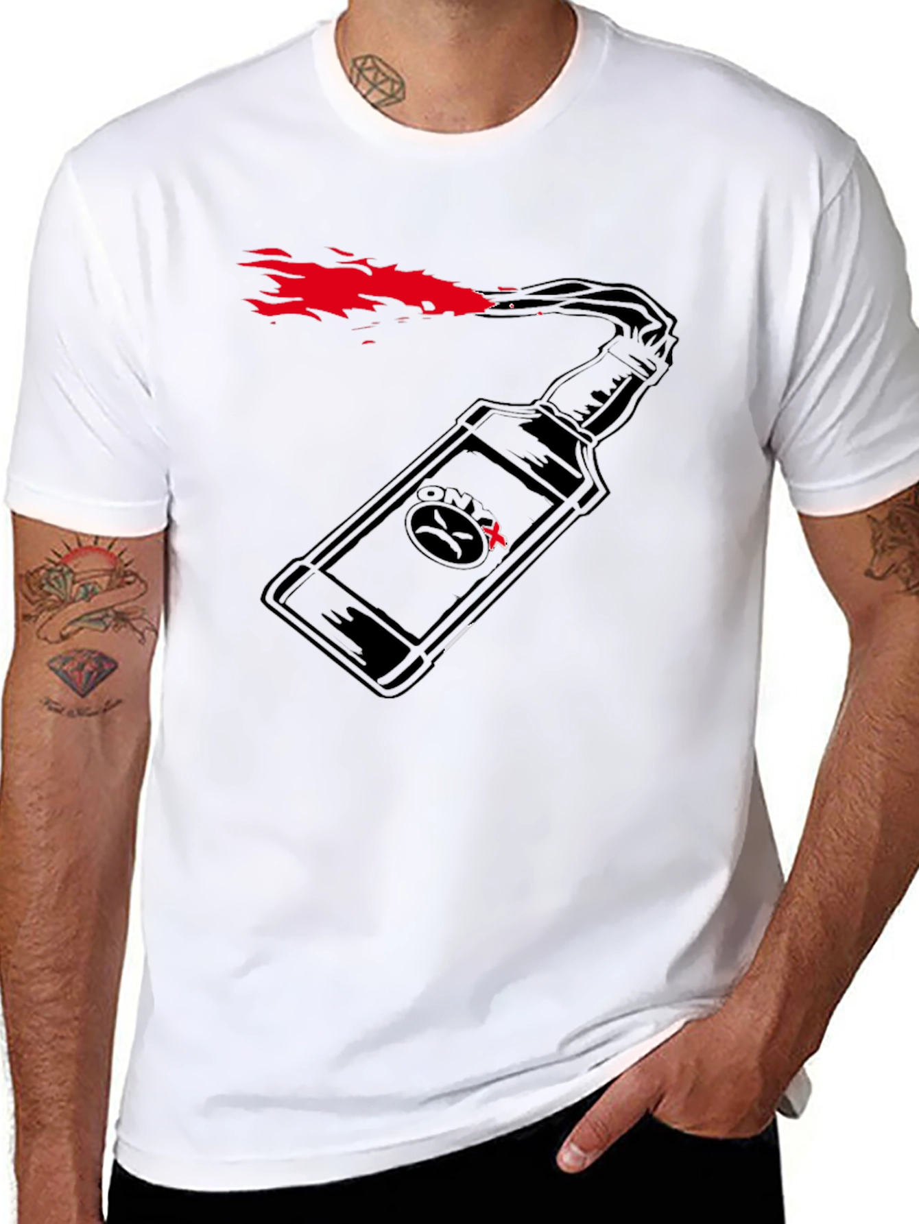 Molotov Cocktail Graphic T-Shirt - Black