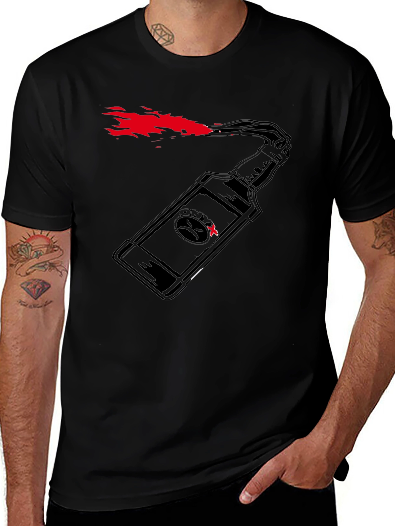 Molotov Cocktail Graphic T-Shirt - Black