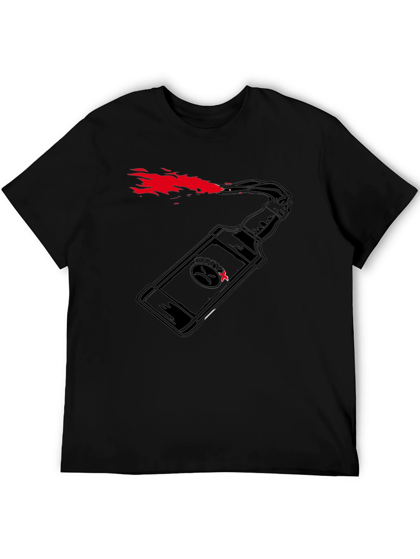 Molotov Cocktail Graphic T-Shirt - Black