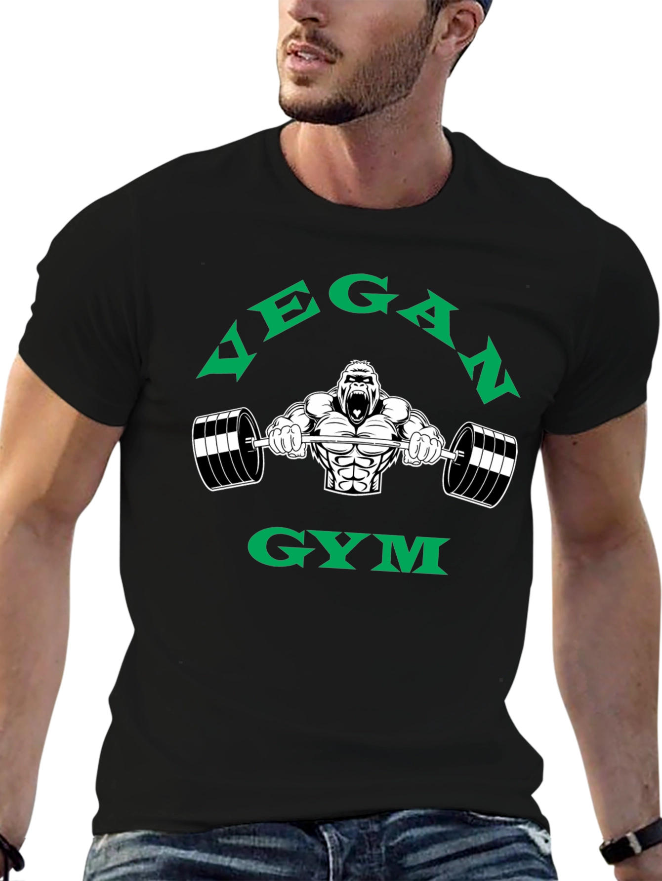 Vegan Gym Gorilla Graphic T-Shirt