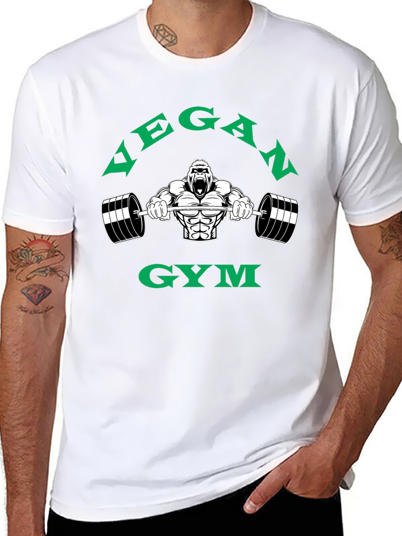 Vegan Gym Gorilla Graphic T-Shirt