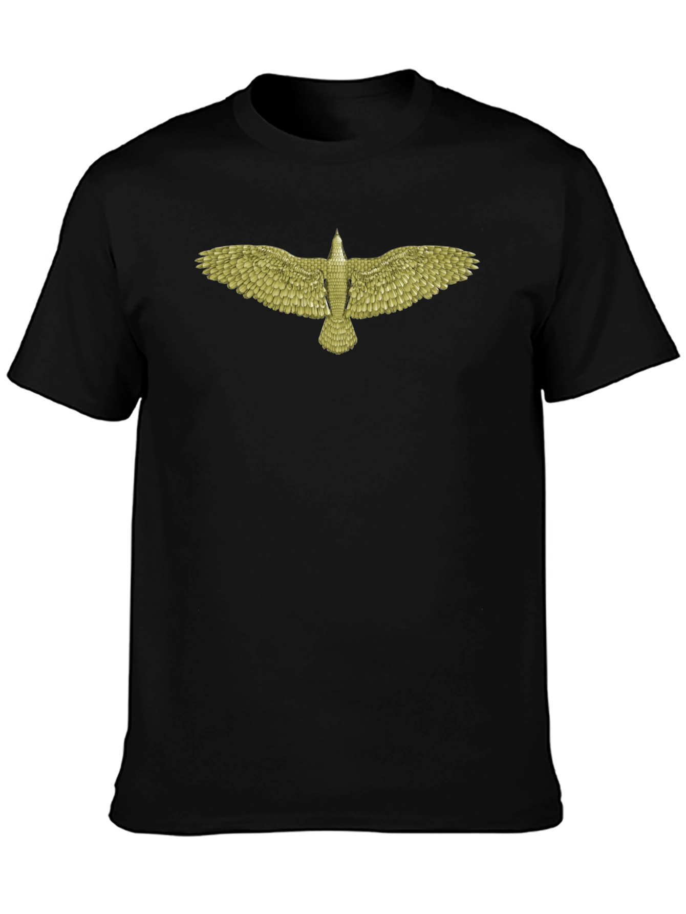 Mens Black T-Shirt with Eagle Design