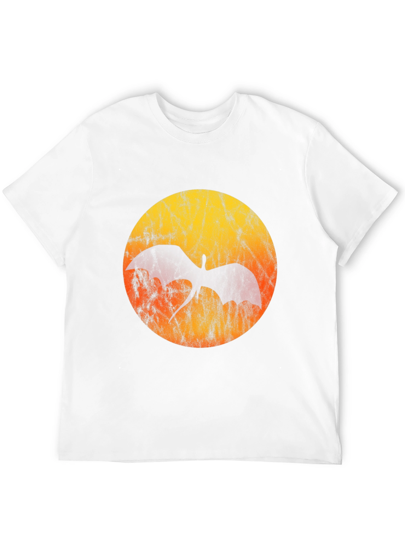 Dragon Silhouette T-Shirt - Grunge Sunset Design