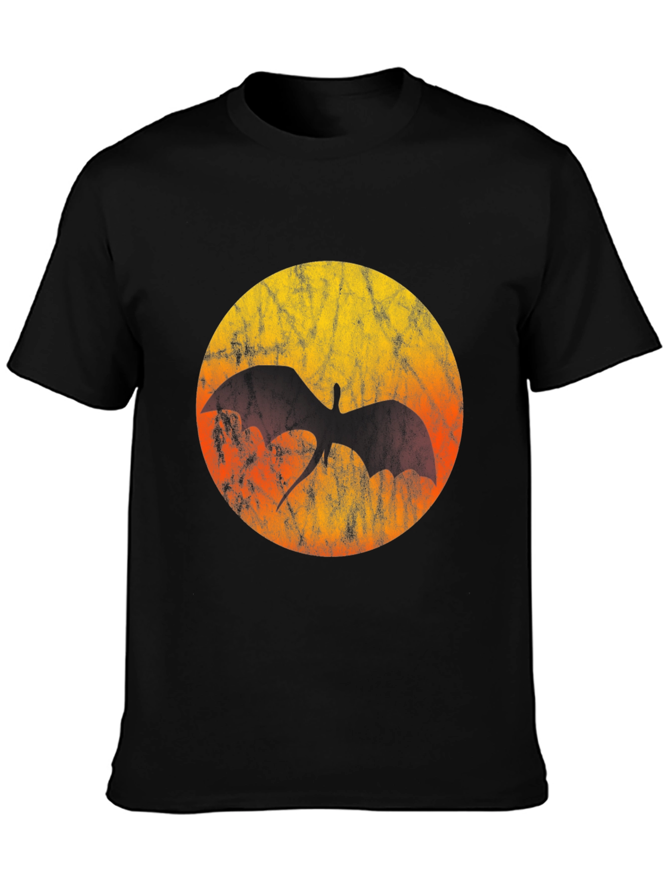 Dragon Silhouette T-Shirt - Grunge Sunset Design