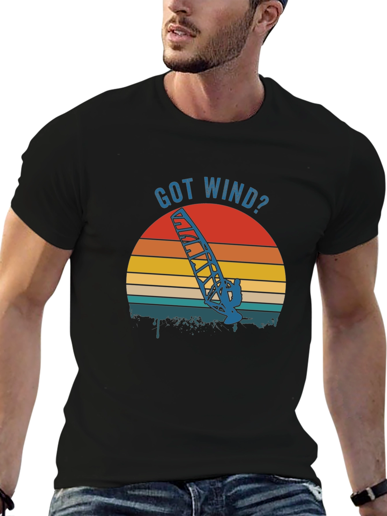 Got Wind? Retro Windsurfer Graphic Tee