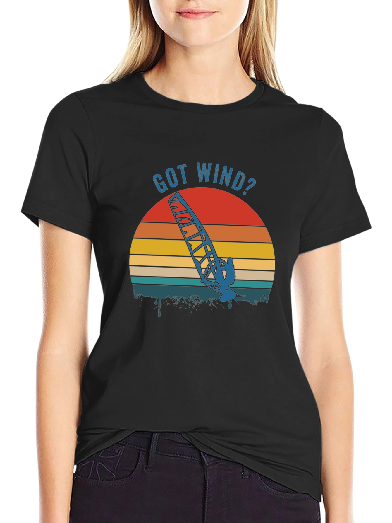 Got Wind? Retro Windsurfer Graphic Tee