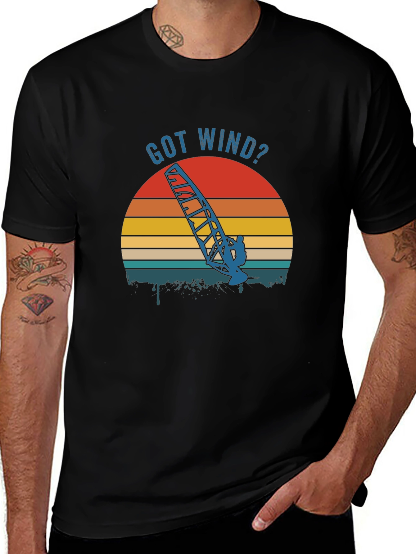 Got Wind? Retro Windsurfer Graphic Tee