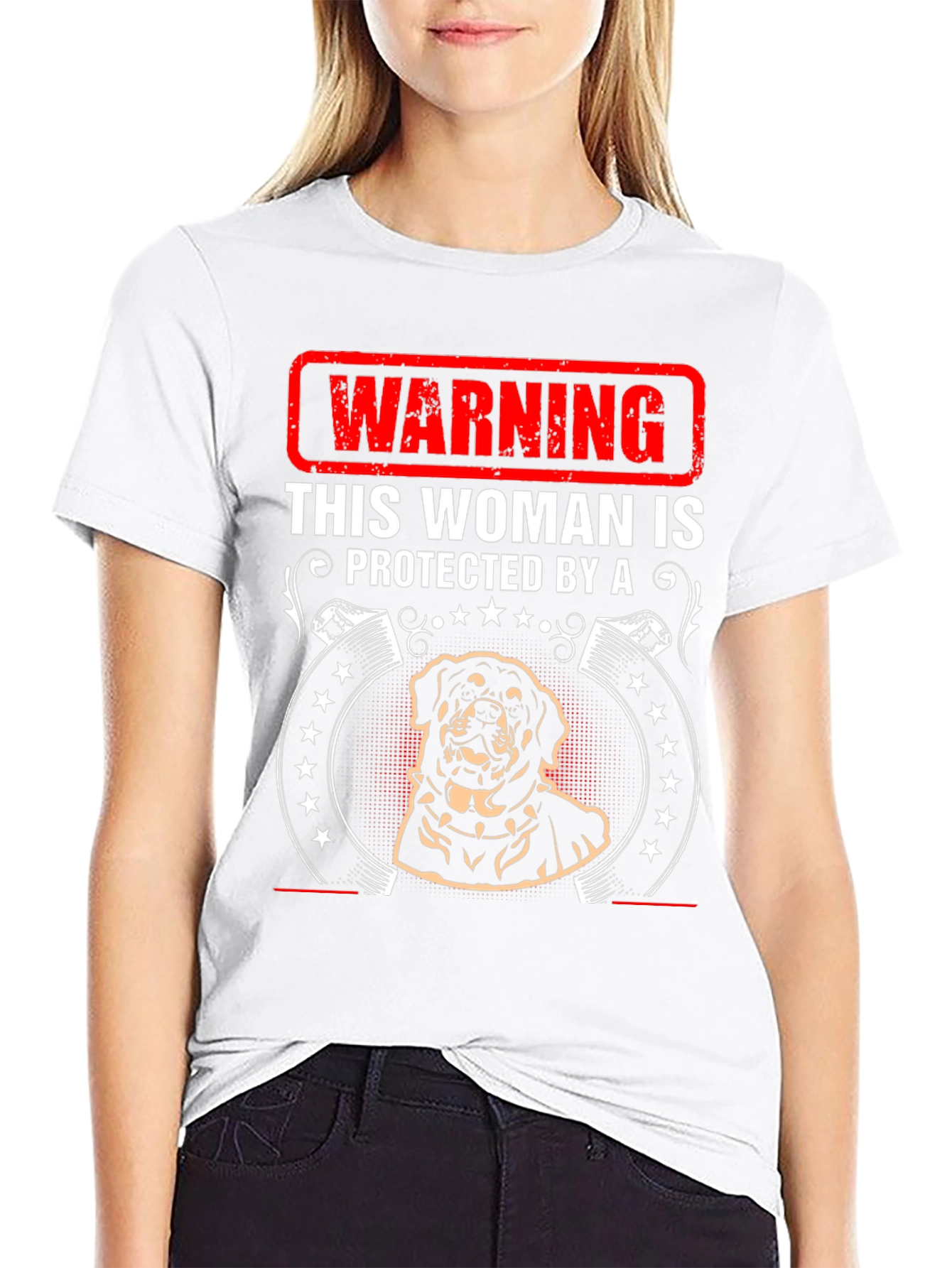 Warning Protected By Rottweiler T-Shirt