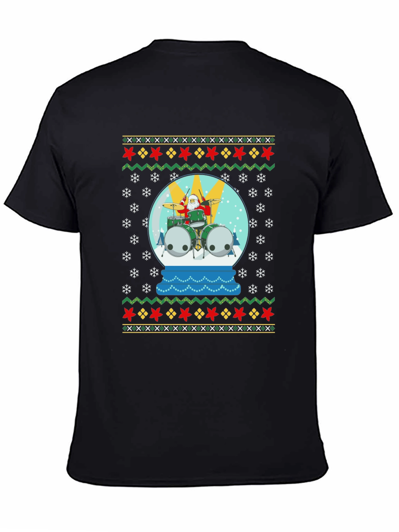 Santa Drummer Ugly Christmas T-Shirt