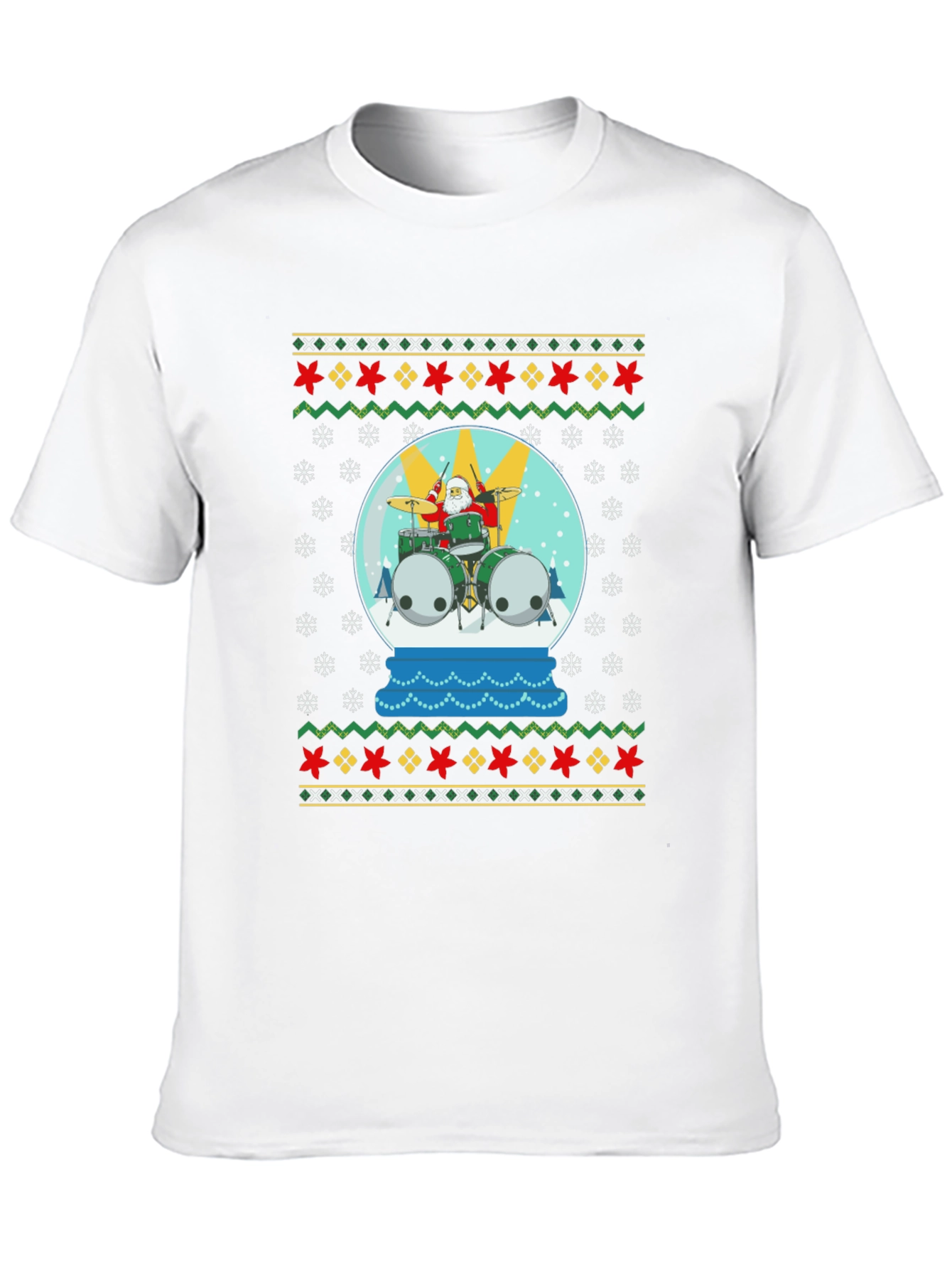 Santa Drummer Ugly Christmas T-Shirt