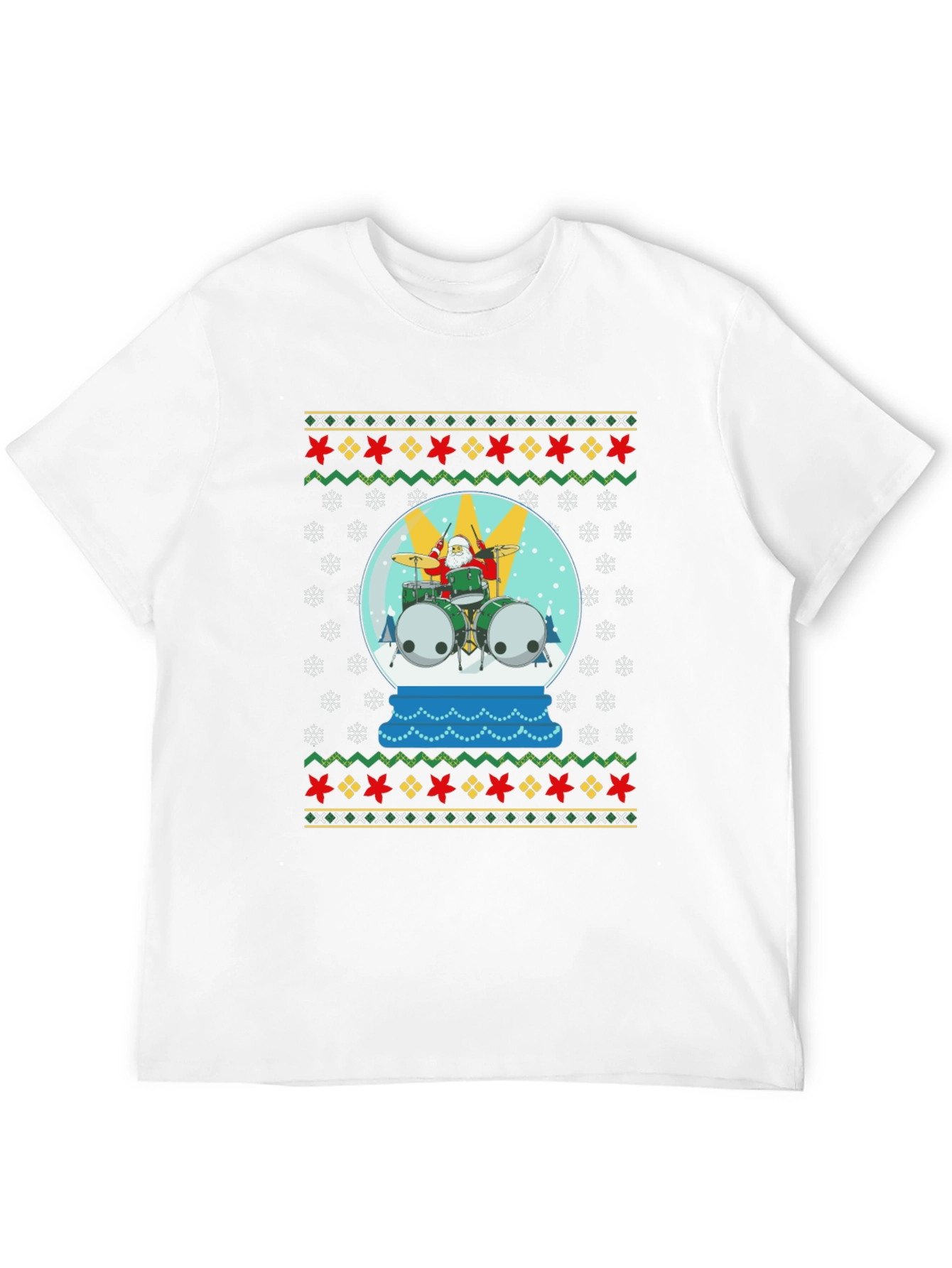 Santa Drummer Ugly Christmas T-Shirt