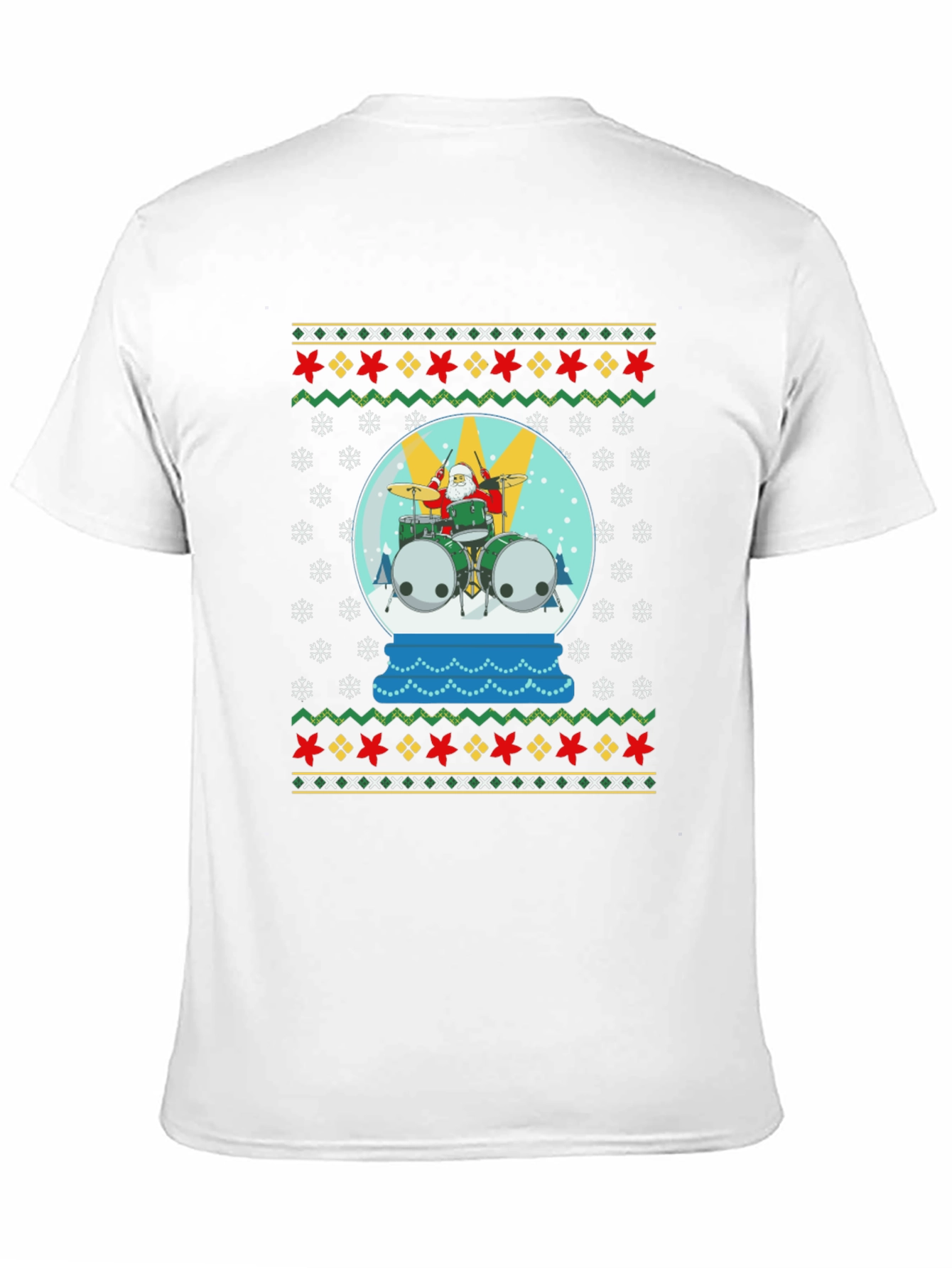 Santa Drummer Ugly Christmas T-Shirt